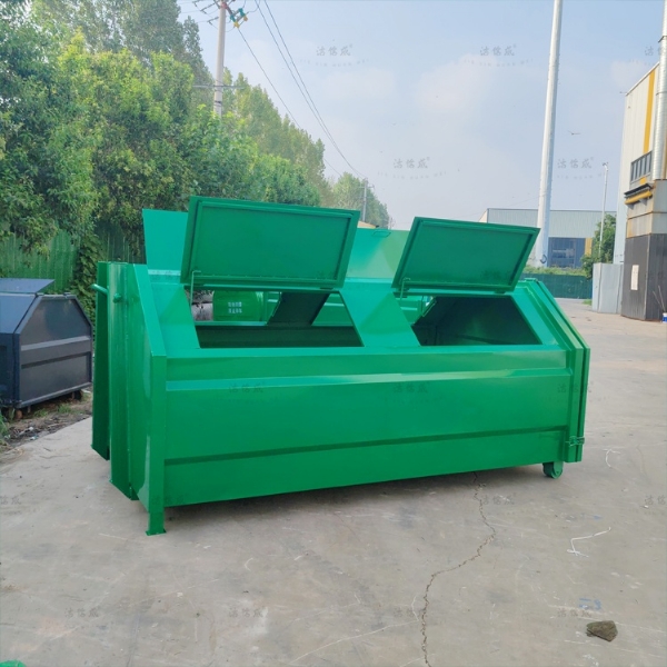 深綠色5方勾臂垃圾箱